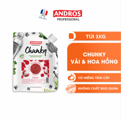 Mứt Andros Chunky Vải Hoa hồng