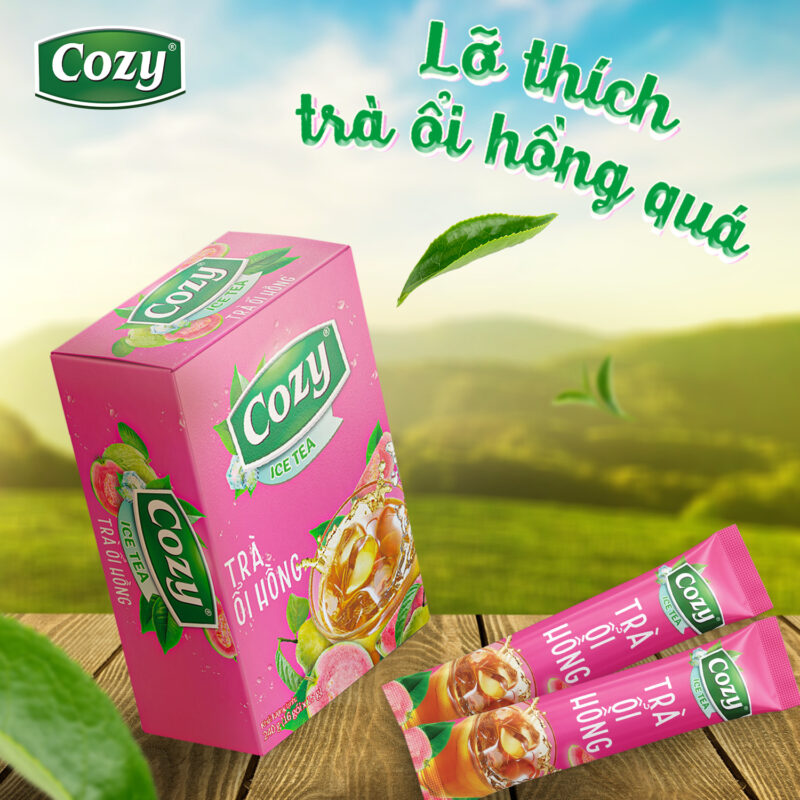 Trà Cozy Ổi Hồng hoà tan/Cozy icetea ổi hồng