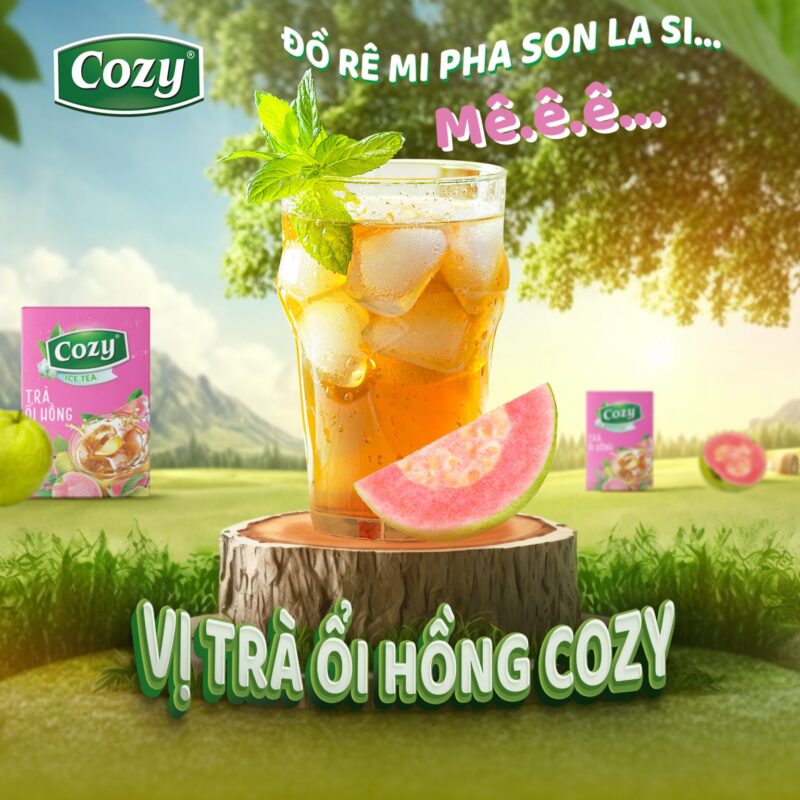 Trà Cozy Ổi Hồng hoà tan/Cozy icetea ổi hồng