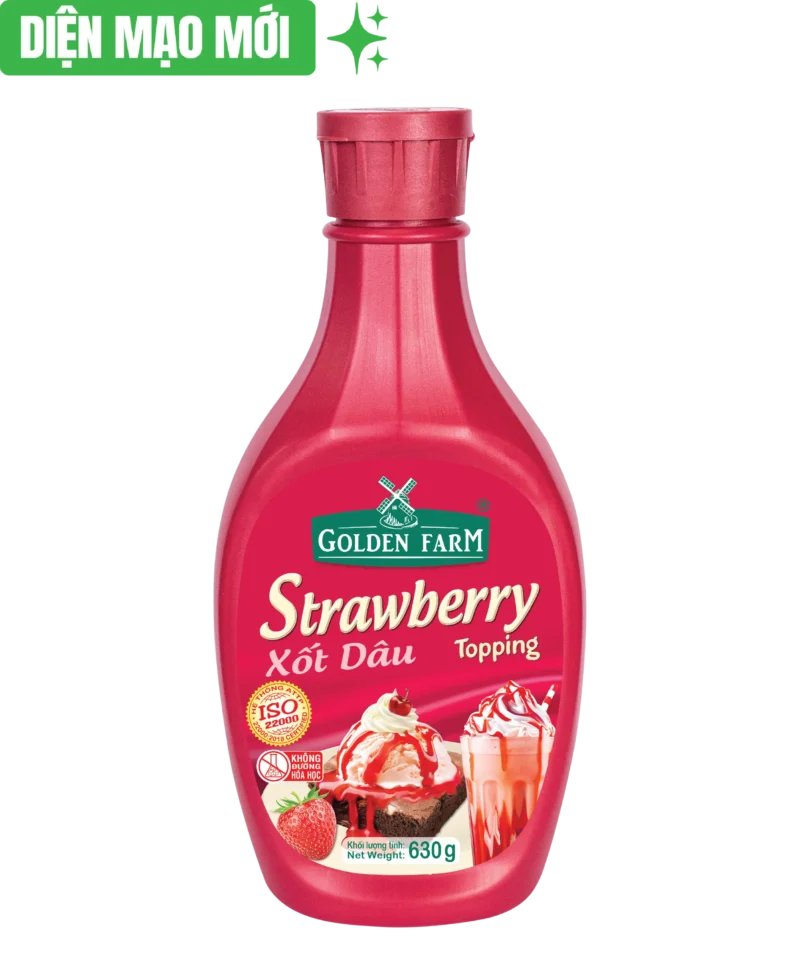 Xốt Topping Dâu Golden Farm 630gr | Strawberry Topping Golden Farm